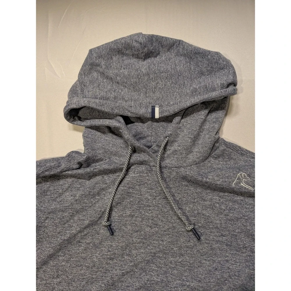 Rhoback Mens Small Golf Performance Hoodie Blue Heathered Pullover - Picture 4 of 10